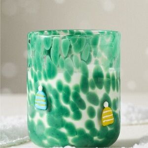 Anthropologie Nesting With Grace Festive Confetti Icon Glass | Beanie | NIB